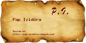 Pap Izidóra névjegykártya